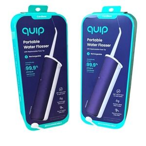 His & Her Quip Rechargeable Cordless Portable Water Flosser 2 NEW IN SEALED BOX
